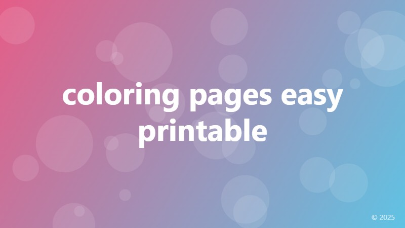 coloring pages easy printable