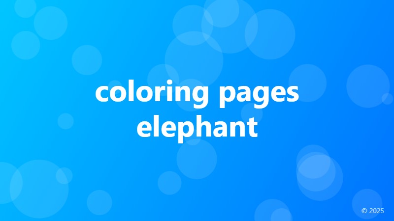 coloring pages elephant