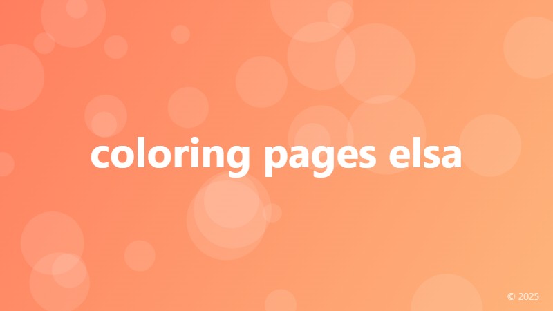 coloring pages elsa