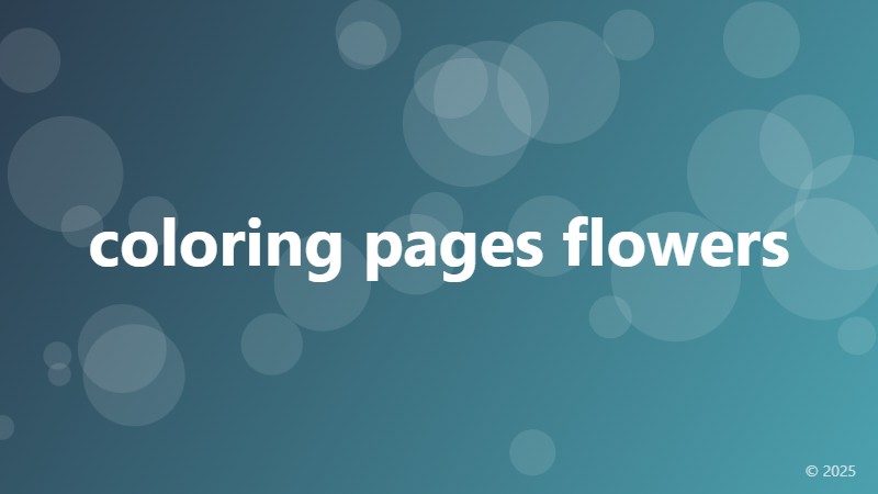 coloring pages flowers