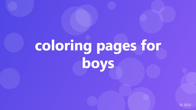 coloring pages for boys