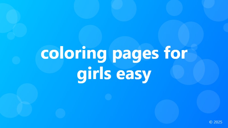 coloring pages for girls easy
