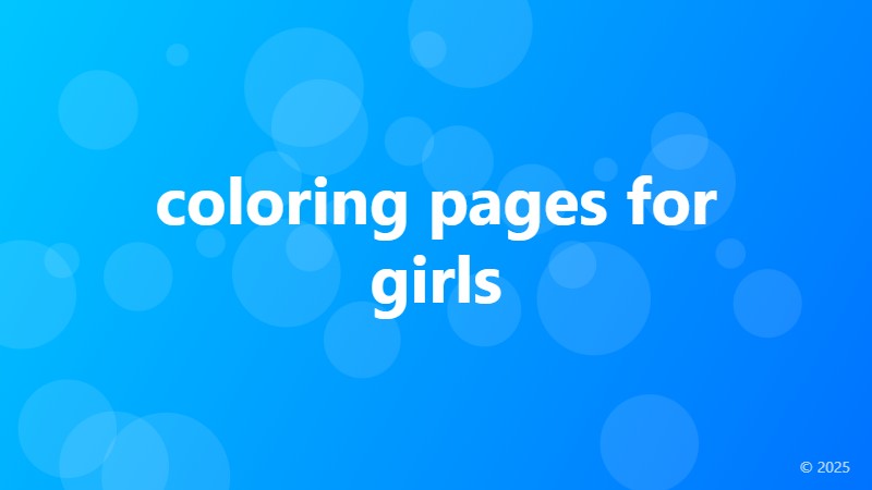 coloring pages for girls