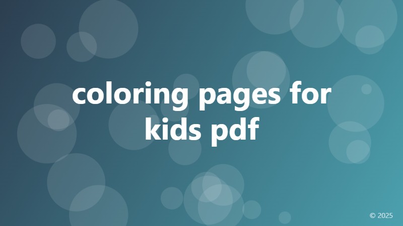 coloring pages for kids pdf