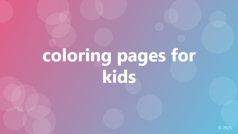 coloring pages for kids