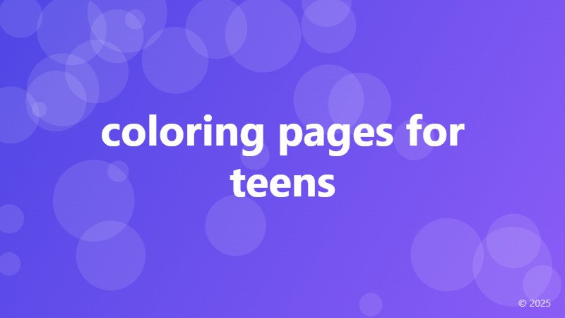 coloring pages for teens
