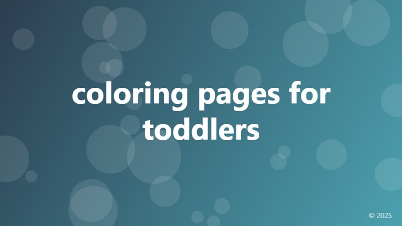 coloring pages for toddlers