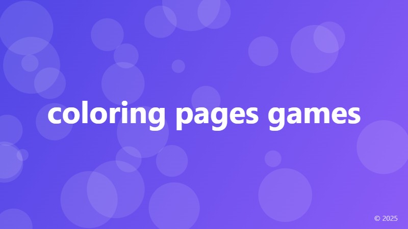 coloring pages games