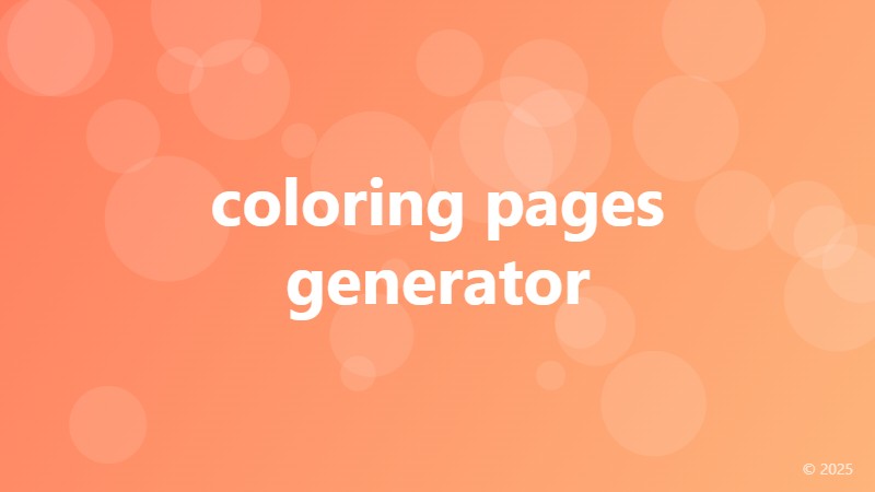 coloring pages generator