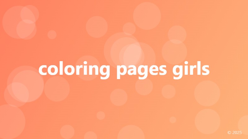 coloring pages girls