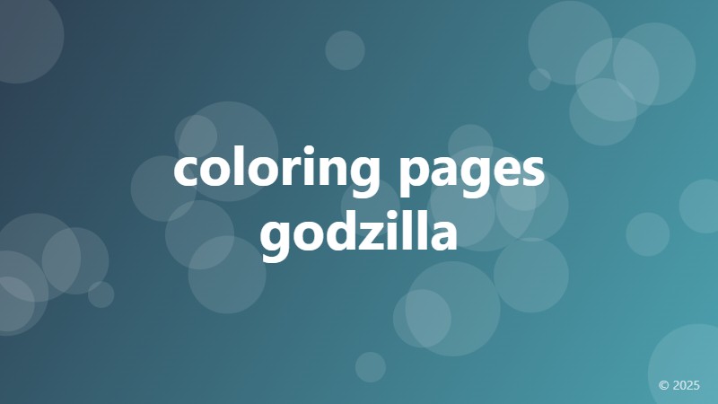 coloring pages godzilla