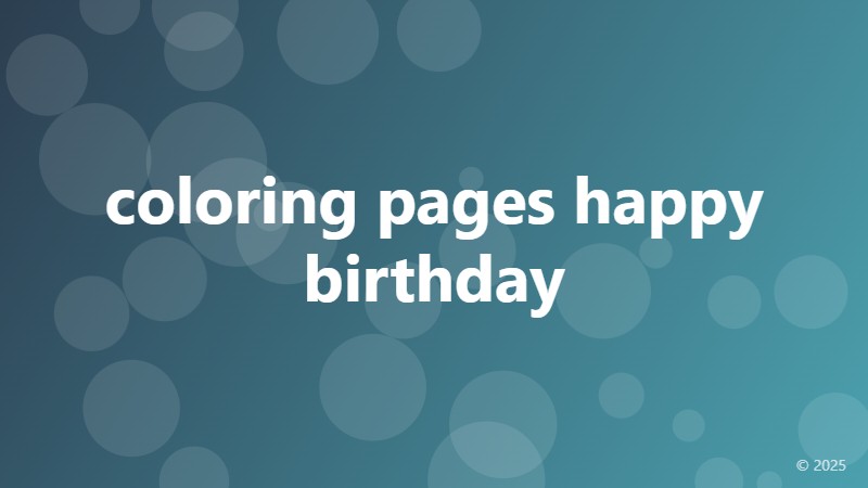 coloring pages happy birthday