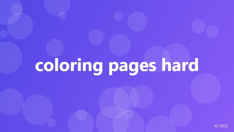 coloring pages hard