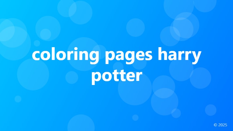 coloring pages harry potter