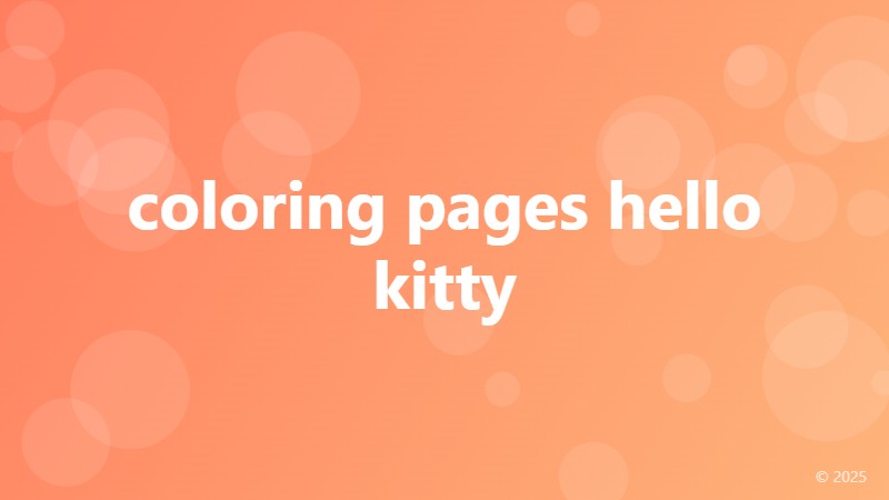 coloring pages hello kitty