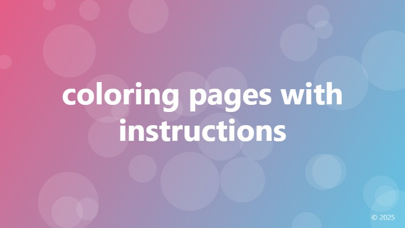 coloring pages with instructions