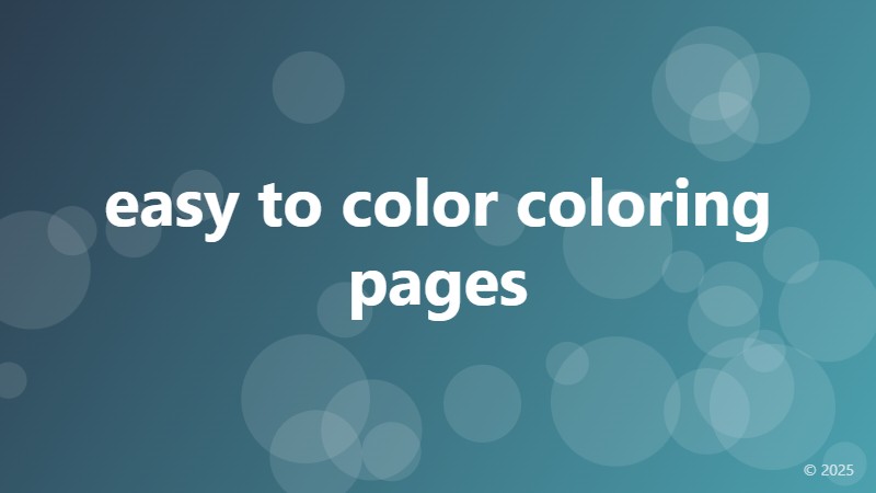 easy to color coloring pages