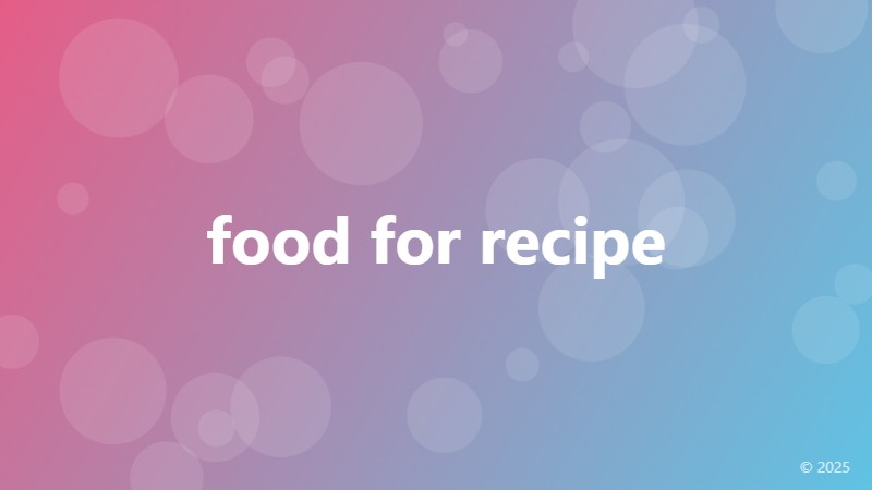 food for recipe