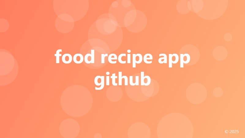 food recipe app github
