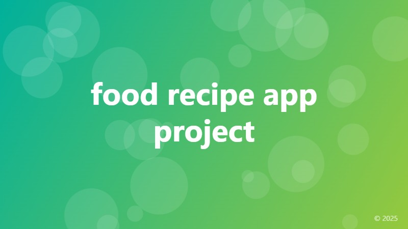 food recipe app project