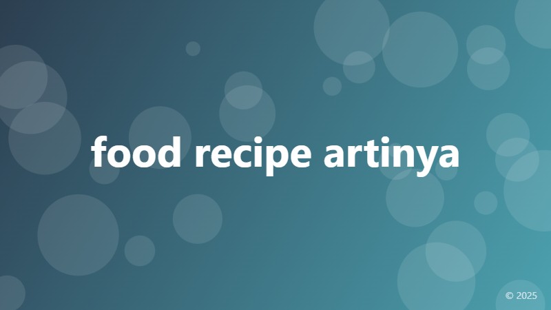 food recipe artinya