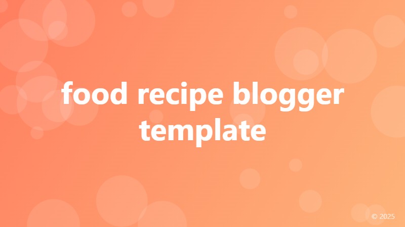 food recipe blogger template
