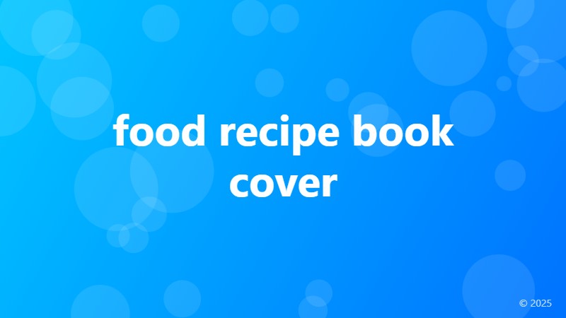 food recipe book cover
