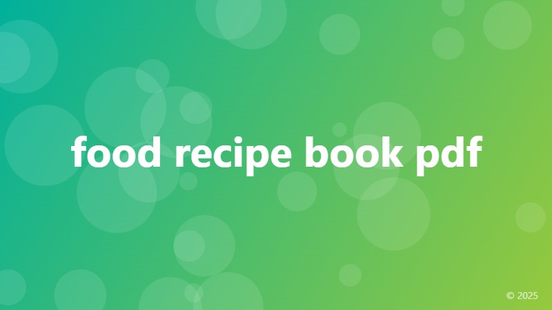 food recipe book pdf
