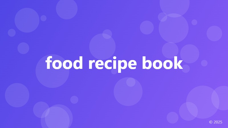 food recipe book