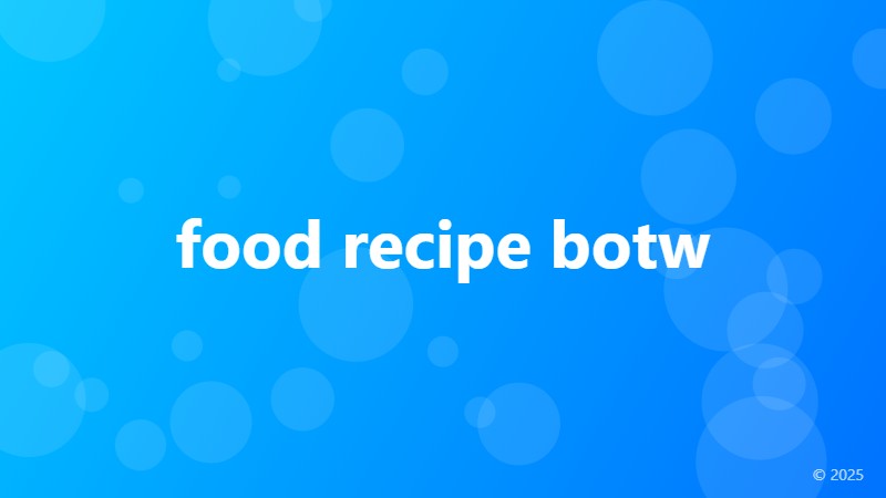 food recipe botw