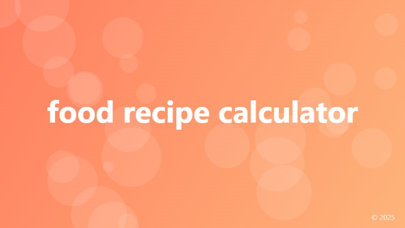 food recipe calculator