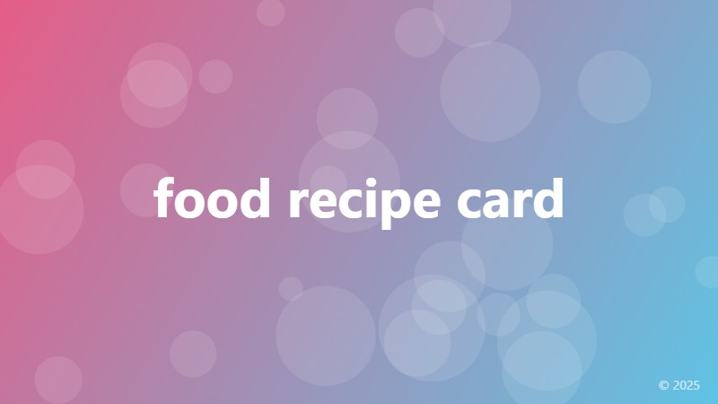 food recipe card