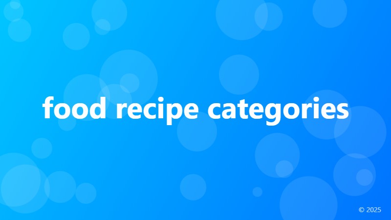 food recipe categories