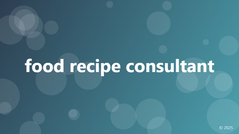 food recipe consultant