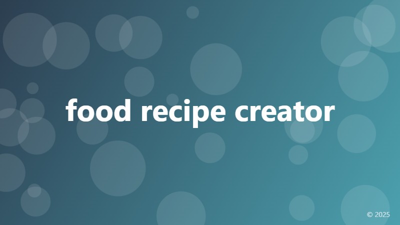 food recipe creator