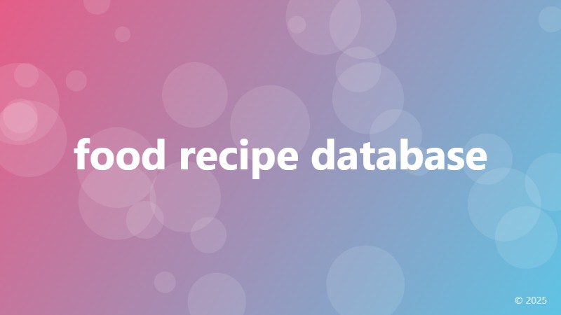 food recipe database