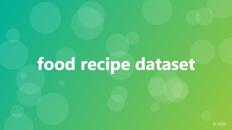 food recipe dataset