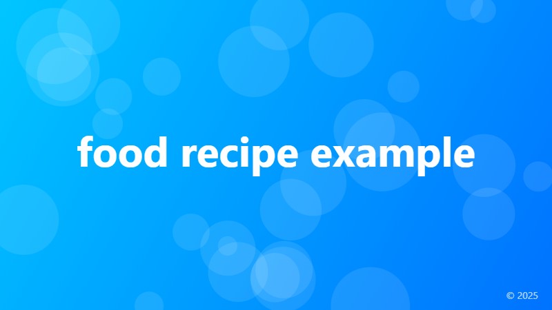 food recipe example