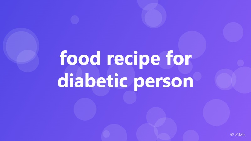 food recipe for diabetic person