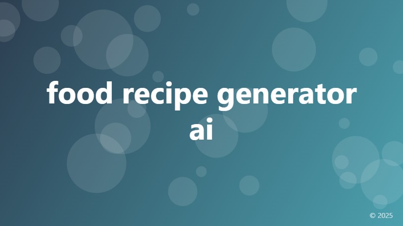 food recipe generator ai