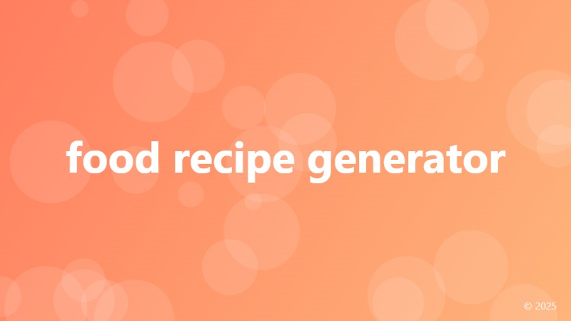 food recipe generator