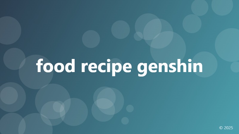 food recipe genshin