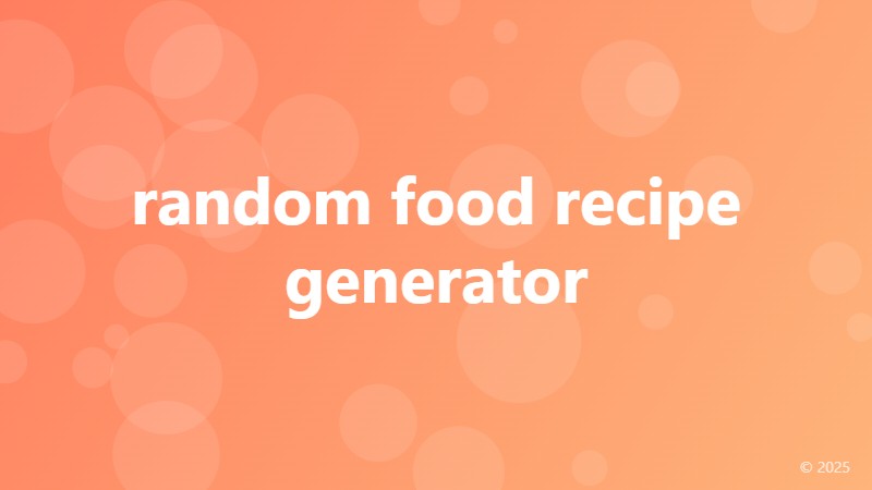 random food recipe generator